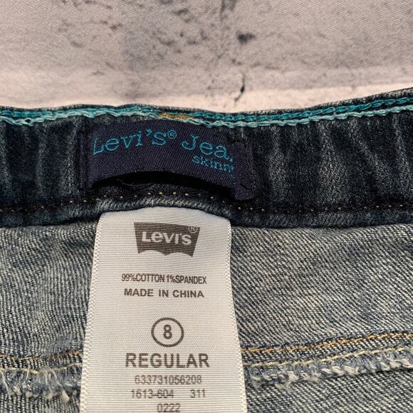 LEVI’S Girls Skinny Fit Jeans With Adjustable Waistband - Dark Wash / Size: 8R - Picture 9 of 11